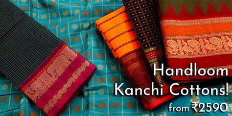 Shop Online for Handloom Cotton Sarees - Kanchi Cottons, Bengal Cottons ...