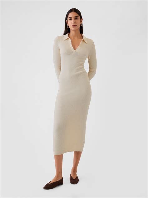 CashSoft Rib Midi Polo Sweater Dress | Gap
