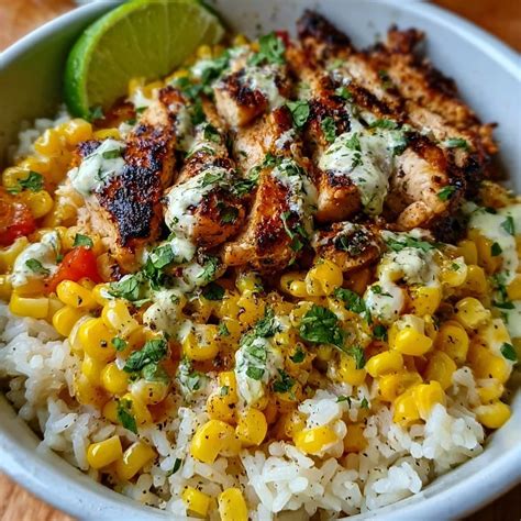 Mexican Street Corn Chicken Rice Bowl