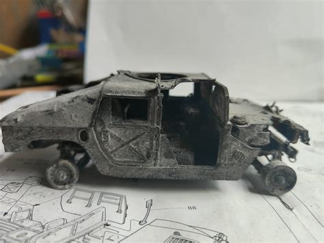 Can anyone please rate my destroyed humvee model in scale 1/35 : r ...