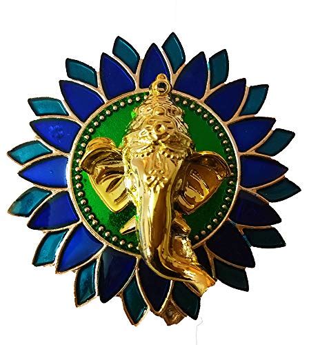 DMS Retail Multicolor Metal Base Shubh Labh Ganesh Peacock Sticker for ...