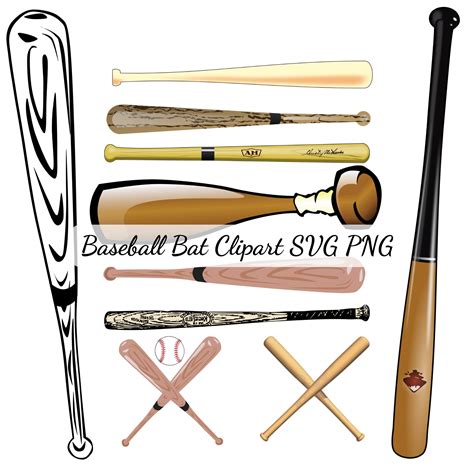 Wooden Baseball Bats Clipart
