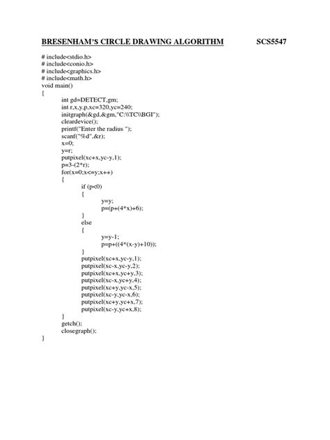 Bresenham Circle Drawing Algorithm 的图像结果