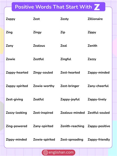 55 Positive Words That Start With Z | Common and Rare
