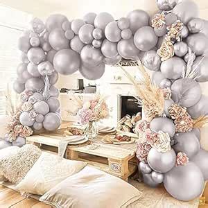 Urban classic Silver Decoration Kit - Set of 51 Pcs: 50 Silver balloons ...