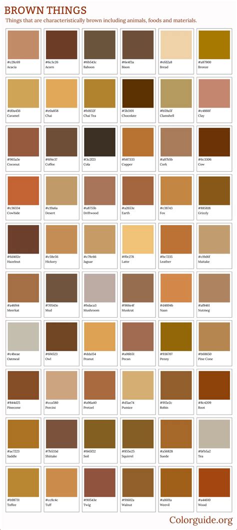 380 Things That Are Brown - Colorguide.org
