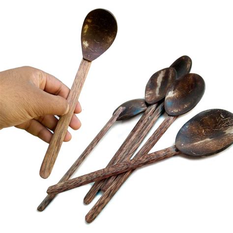 PupaeCraft Coconut Shell Spoon Set of 5 Pcs | Traditional Kitchen ...