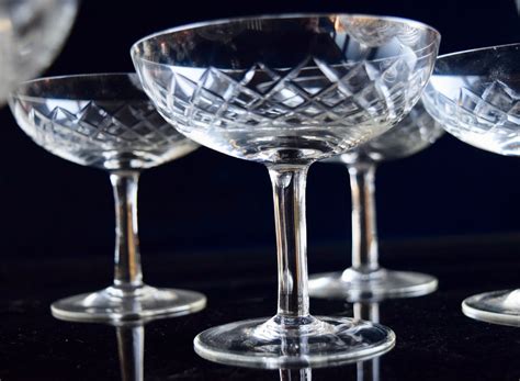 9 French Champagne Glasses 1920-30 Coupes