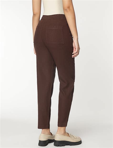 Buy Linen Rich Tapered Fit Trousers at Marks & Spencer