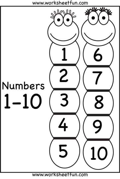 Number Chart 1-10 Number Words Worksheets, Preschool Number Worksheets ...