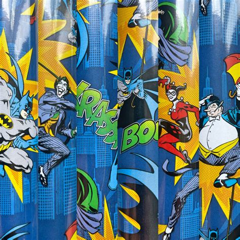 1 Roll Blue Batman and Villains Birthday Party Wrapping Paper 22.5 Sq ...