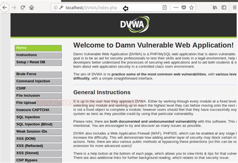 Configure Web Application Penetration Testing Lab