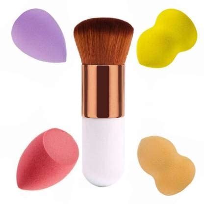 INENCE Foundation Blush Brush With 4 Beauty Blender (5 Items in the set ...