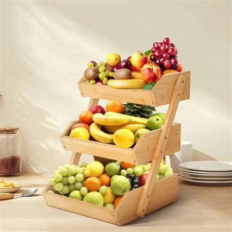 HOMERO 3-Tier Design Multipurpose Bamboo Storage Rack