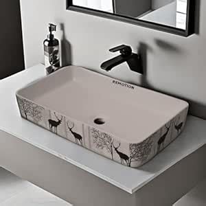 REMOTION Designer Table Top Wash Basin Vessel Sink Over Counter/Counter ...