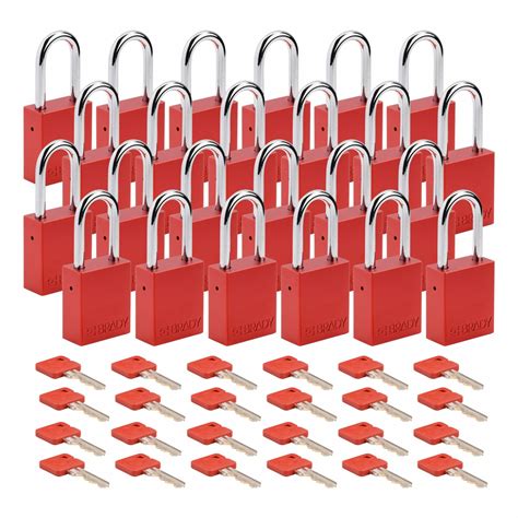 BRADY, Keyed Different, Aluminum, Padlock - 793EG5|SDAL-RED-38ST-KD24 ...
