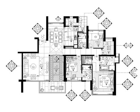 家装室内全案设计cad施工图纸案例 - 西安唐品图文设计有限公司