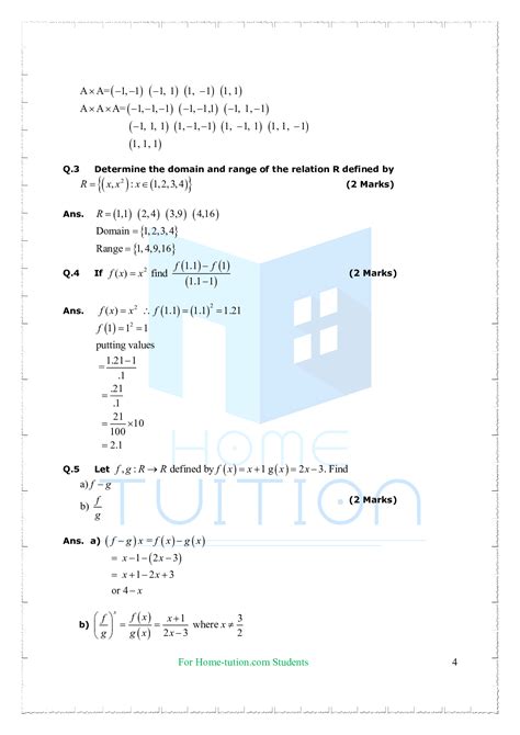 Image result for Relations and Functions Important Questions Class 11