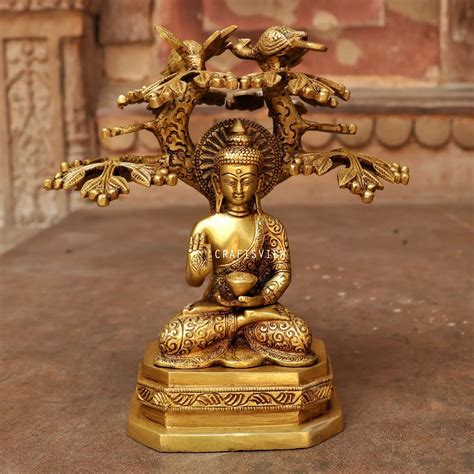 Brass Buddha With Bodhi Tree – Craftview