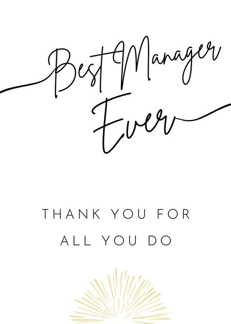 Manager Thank You Card, Boss Appreciation Card, Workplace Thank You ...