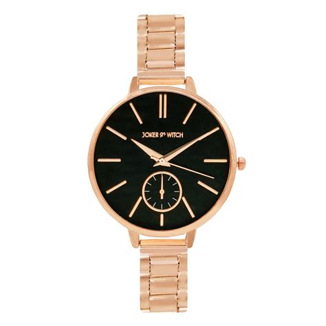 Shop Joker & Witch Black Dial Rose gold Watch for Women Online