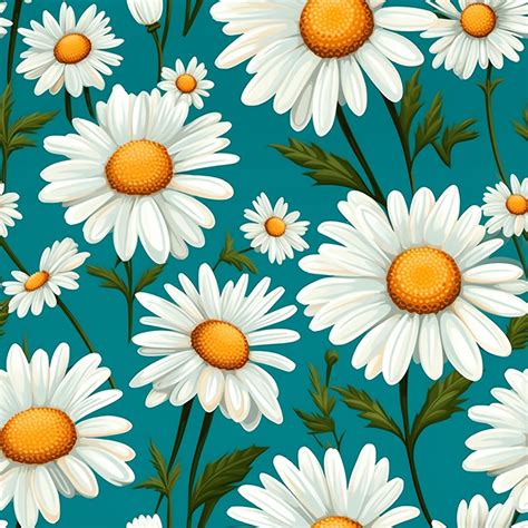 Spring Daisy Flower Pattern 的图像结果