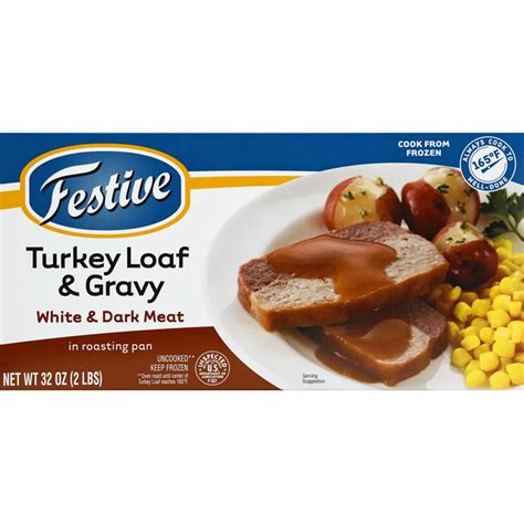 Festive Turkey Loaf & Gravy White & Dark Meat in Roasting Pan (32 oz ...