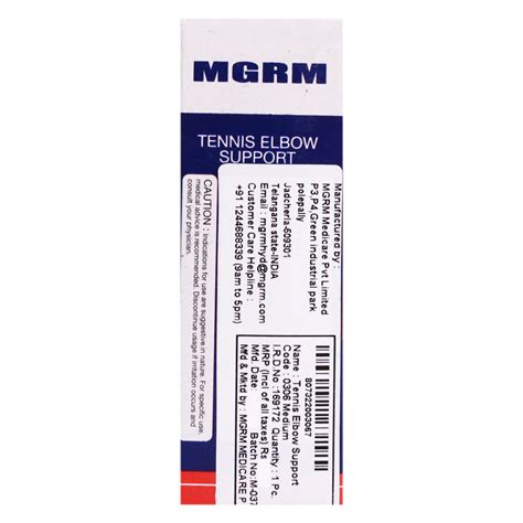 Mgrm Tennis Elbow Support 0306 Medium, 1 Count Price, Uses, Side ...