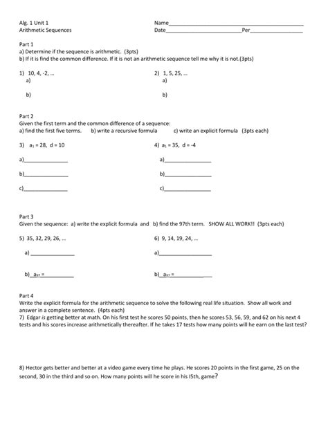 explicit forms and recursive forms arithmetic sequence 的图像结果