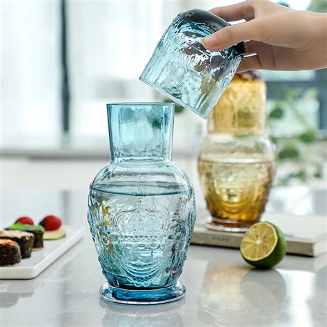BestAlice Bedside Water Carafe and Glass Set, 750ML (25 Oz) Vintage ...