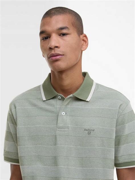 Barbour Branton Cotton Polo Shirt, Light Moss