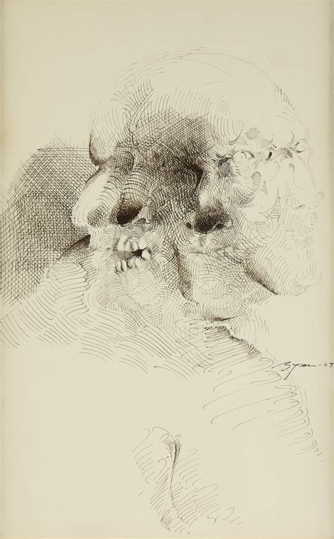 Lot - BYRON GALVEZ (Mexican 1941-2009) A DRAWING, "Study: Head of Man ...