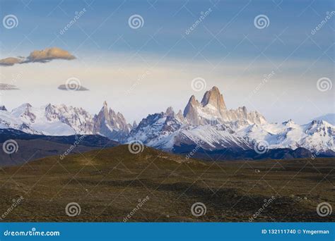 View of Monte Fitz Roy and Cerro Torre in Argentina Stock Photo - Image ...