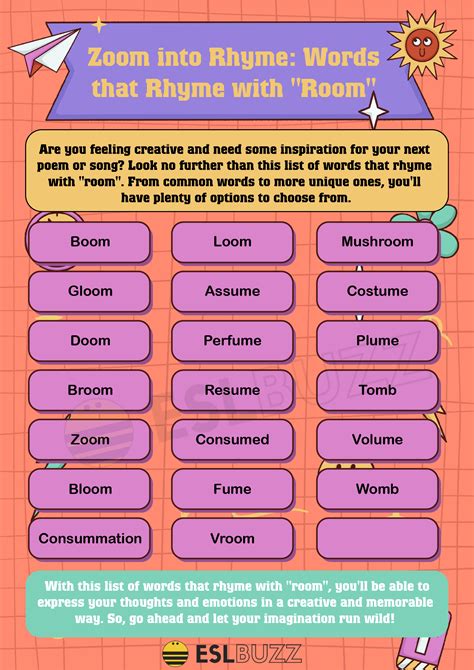 Words that Rhyme with Room: Expand Your Vocabulary with These English ...