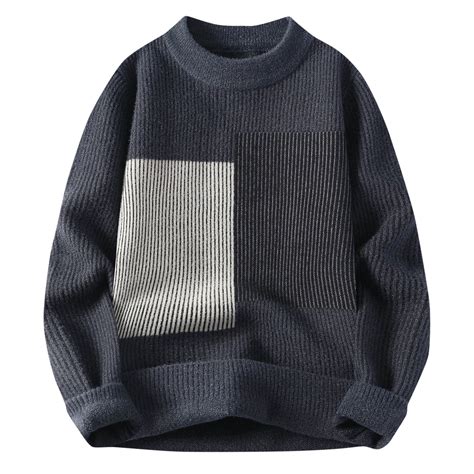 Brglopf Sweaters for Men Mock Neck Long Sleeve Warm Sweaters Pullover ...