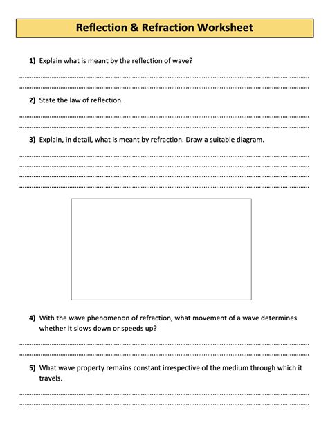 Reflection & Refraction Worksheet - A Level Physics | Teaching Resources
