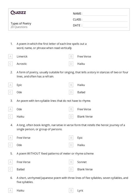 50+ Syllables worksheets for 8th Class on Quizizz | Free & Printable