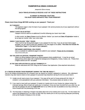 PASSPORTS & VISAS / CHECKLIST Doc Template | pdfFiller