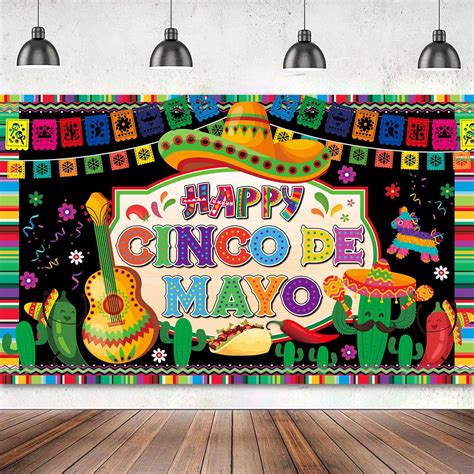 Amazon.com : Large 71" X 43" Cinco De Mayo Backdrop, 5 De Mayo Backdrop ...