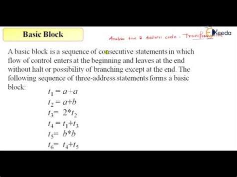 Understanding Basic Blocks Video Lecture - Compiler Design (Video Lectures)