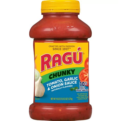 Ragu Chunky Tomato Garlic & Onion Pasta Sauce - Shop Pasta sauces at H-E-B
