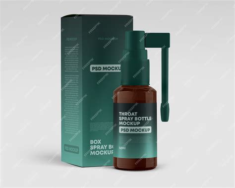 Premium PSD | Glossy spray bottle with box mockup