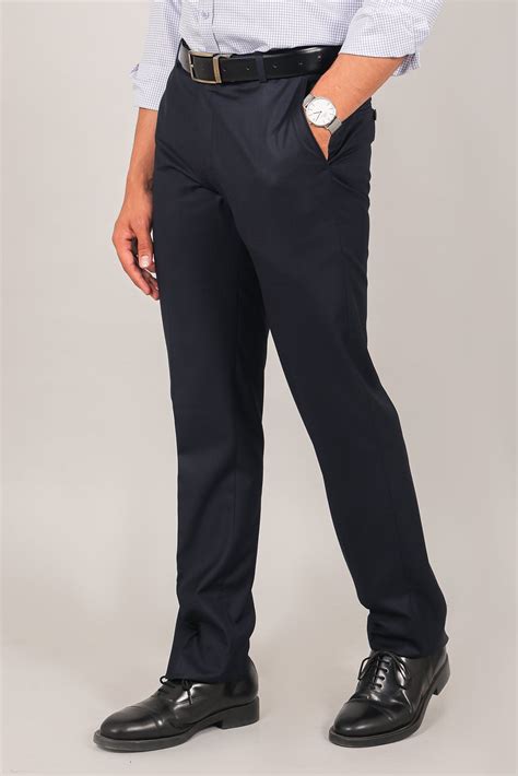Bluebird Men's Navy Blue Formal Trouser - Veshbhoshaa
