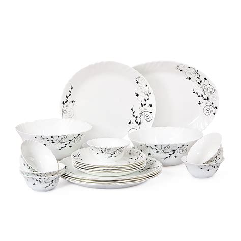Buy Cello Imperial Floral Bloom Opalware Dinner Set, 21 Pieces, White ...