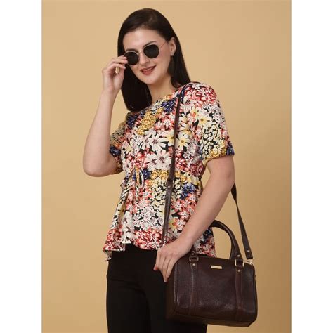 Buy Teakwood Women Brown Texture Leather Structured Bag Online