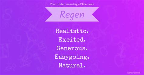 The hidden meaning of the name Regen | Namious