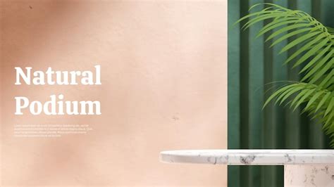 Muro verde e araceae palm 3d image render mockup vuoto tavolo in marmo ...