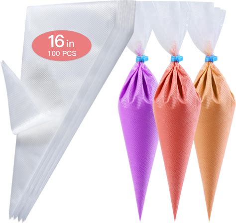 Amazon.com: Disposable Piping Bags 16 Inch - 100 Anti Burst Pastry ...