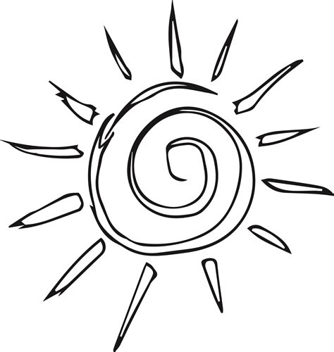 Simple Sun Drawing at PaintingValley.com | Explore collection of Simple ...