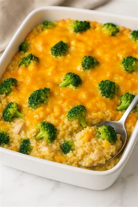 5 Star Chicken Broccoli Rice and Velveeta Cheese Casserole Recipe for ...